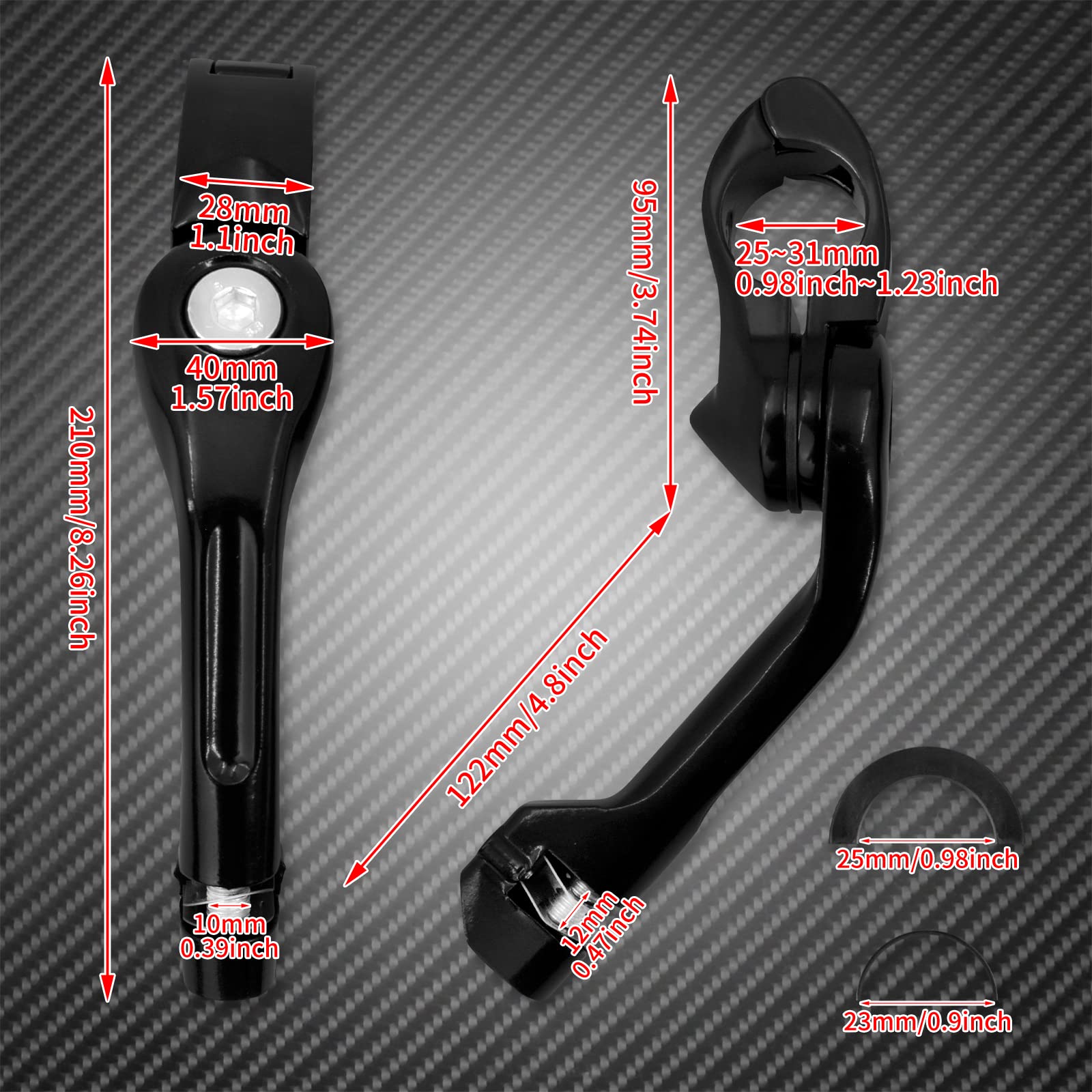 HCmotorku Motorcycle 32mm 1.25'' Long Angle Highway Pegs Mount Kit